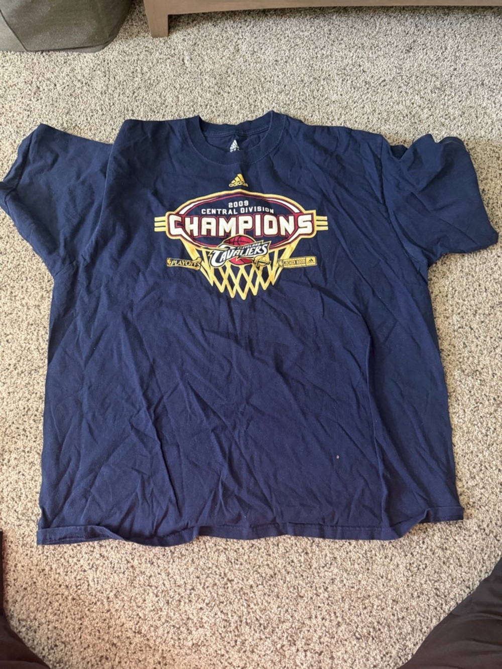 adidas Navy Blue Tee with Gold Logo
